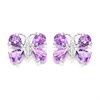 My Diamonds Silver Amethyst And Diamond Butterfly Stud Earrings - D90151