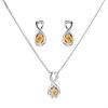 My Diamonds Silver Citrine And Diamond Necklace And Earrings Gift Set - D90154