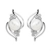 My Diamonds Silver Freshwater Pearl And Diamond Stud Earrings - D90157