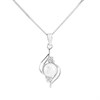 My Diamonds Silver Freshwater Pearl And Diamond Necklace - D90158