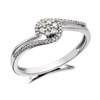 My Diamonds Silver Diamond Crossover Cluster Ring - 15pts - D9051