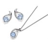 My Diamonds Silver Blue Topaz And Diamond Necklace And Earrings Gift Set - D9099