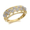 9ct Gold Diamond Cluster Open Band Ring - 20pts - D9244