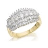 9ct Gold 1 Carat Diamond Cluster Band Ring - D9257