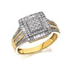 9ct Gold Diamond Cushion Cluster Ring - 1/2ct - D9320