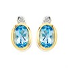 9ct Gold Blue Topaz And Diamond Stud Earrings - D94116
