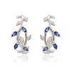 9ct White Gold Sapphire And Diamond Hoop Earrings - 12pts per pair - D94120