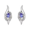9ct White Gold Tanzanite And Diamond Stud Earrings - D9472