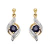 9ct Gold Two Colour Sapphire And Diamond Drop Earrings - EXCLUSIVE - D9477