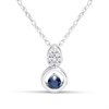 9ct White Gold Sapphire And Diamond Necklace - D95148
