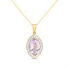 9ct Marquise Amethyst & Diamond Necklace - D95153