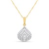 9ct Open Tear-Shaped Diamond Necklace - D95165