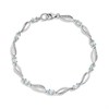 9ct White Gold Oval Blue Topaz And Diamond Bracelet - D95170