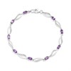 9ct White Gold Oval Amethyst And Diamond Bracelet - D95171