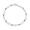 9ct White Gold Oval Tanzanite And Diamond Bracelet - D95172
