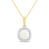 9ct Opal And Diamond Cluster Necklace - D95173