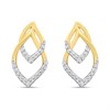 9ct Double Open Tear-Shaped Diamond Earrings - D96104