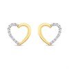 9ct Open Diamond-Set Heart Stud Earrings - D96107