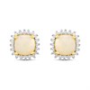 9ct Opal And Diamond Cluster Stud Earrings - D96110