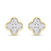 9ct Gold Diamond-Set Four Leaf Clover Earrings - D96121