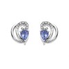 9ct White Gold Tanzanite And Diamond Swirl Earrings - 9pts per pair - D9652