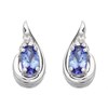 9ct White Gold Tanzanite And Diamond Swirl Stud Earrings - D9656