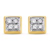 9ct Gold Square Diamond Cluster Stud Earrings - 1/4ct per pair - D9660