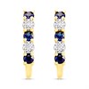 9ct Gold Sapphire And Diamond Curved Stud Earrings - 8pts per pair - D9676