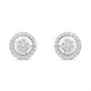 9ct Gold Round Diamond-Set Fancy Stud Earrings, 20pts/pair - D9690