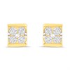 9ct Diamond Square-Shaped Stud Earrings, 36pts/pr - D9693