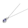 9ct White Gold Tanzanite And Diamond Swirl Necklace - D97102