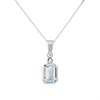 9ct White Gold Aquamarine And Diamond Necklace - D97120
