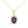 9ct Oval Garnet And Diamond Necklace - D97130