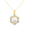 9ct Freshwater Pearl And Diamond Necklace - D97131