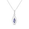 9ct White Gold Marquise Tanzanite And Diamond Necklace - D97139