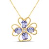 9ct Tanzanite And Diamond Flower Necklace - D97140