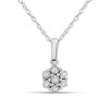 9ct White Gold Illusion-Set Diamond Cluster Necklace - D97141