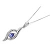 9ct White Gold Tanzanite And Diamond Pendant And Chain - D9716