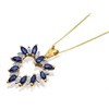 9ct Gold Sapphire And Diamond Heart Necklace - D9749