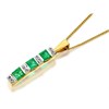 9ct Gold Diamond And Emerald Bar Necklace - D9859