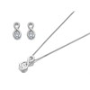 My Diamonds Silver Blue  Topaz And Diamond Earrings And Necklace Gift Set - D99116