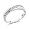 My Diamonds Silver Diamond Crossover Band Ring - D99148