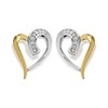 My Diamonds Gold Plated Silver Diamond Heart Stud Earrings - D99179