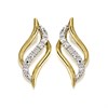 My Diamonds Gold Plated Silver Diamond Flame Stud Earrings - D99183