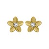 My Diamonds Gold Plated Silver Diamond Flower Stud Earrings - D99189