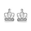 My Diamonds Silver Diamond Crown Stud Earrings - D99191