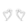 My Diamonds Silver Diamond-Set Open Heart Stud Earrings - D99210