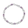 My Diamonds Silver Oval Amethyst And Dimonda Bracelet - D99218