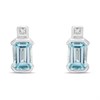 My Diamonds Silver Blue Topaz And Diamond Earrings - D99219
