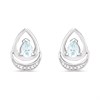My Diamonds Silver Pear Blue Topaz And Diamond Earrings - D99225